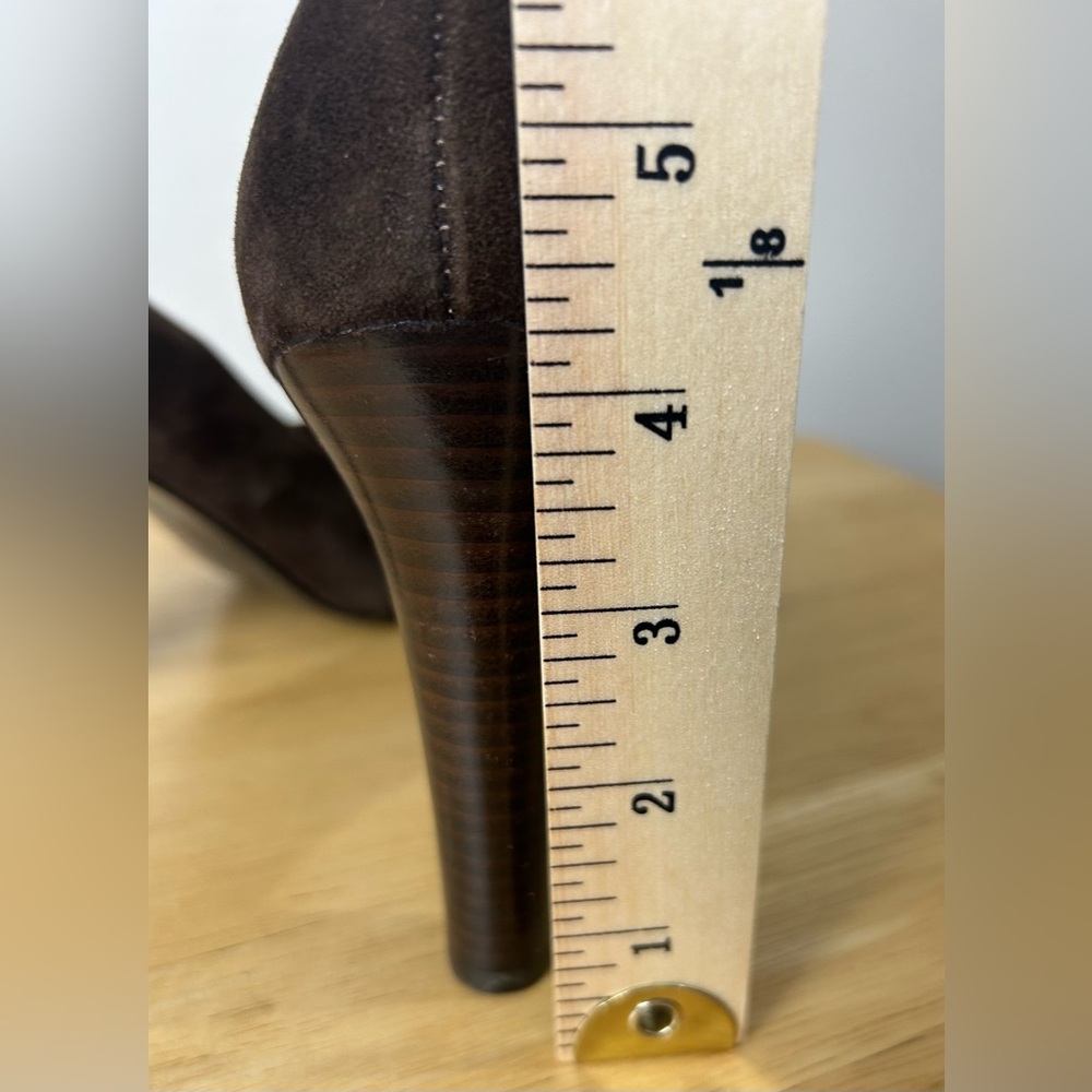 Lauren Ralph Lauren LRL Suede Pumps Heels Shoes 8.5 Brown City Office Evening - Picture 12 of 16
